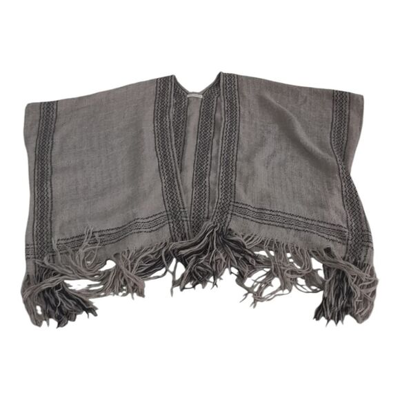 Ulla Johnson Handmade Alpaca Gray Tan and Black Poncho OS - Picture 6 of 10